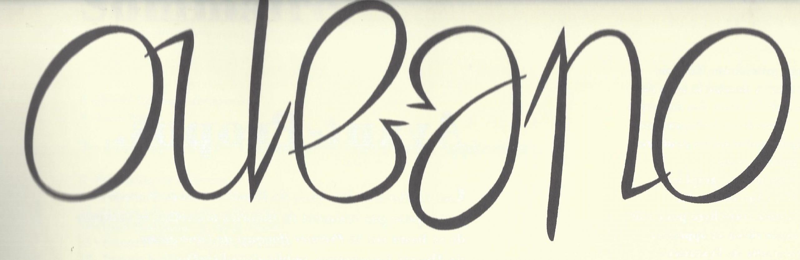 Ambigramme de l'OuBaPo, une écriture invariante par rotation à 180°.